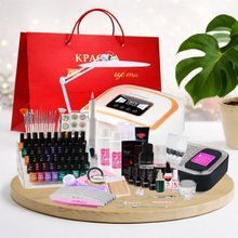 Набір професійний для манікюру SUN Y31 248 Вт, фрезер SUNDA/OEM DM-150, витяжка 858-B на акумуляторі, лампа SBTR 9501 (50 гель-лаків)