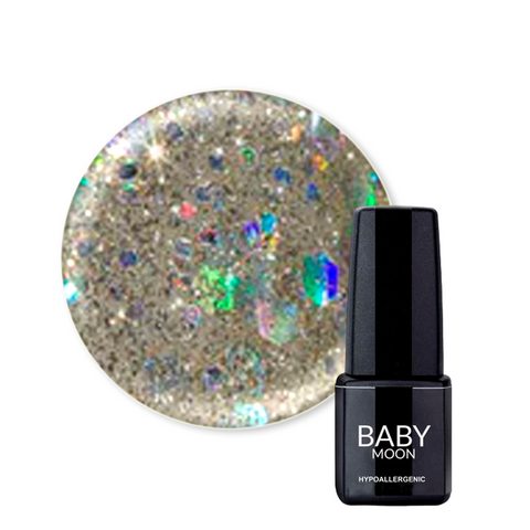 Гель-лак BABY Moon Dance Diamond №017 серебристо-жемчужный шиммерный, Baby Moon, 6 мл, шиммер/микроблеск