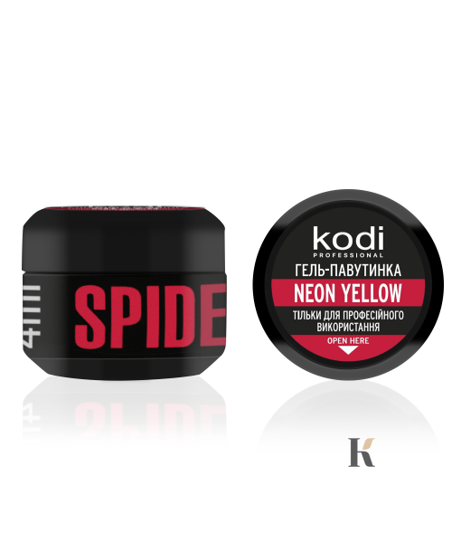 Гель-павутинка для нігтів Spider gel Kodi Professional Neon Yellow, 4 мл, 4 мл
