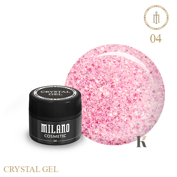 Купити Гель з гліттером  Milano Crystal Gel 04 , ціна 135 грн, фото 1