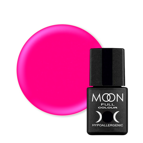 Гель-лак Moon Full Color Classic №122(ярко-розовый с малиновым отливом), Classic, 8 мл, Эмаль