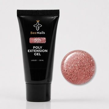 Купить Полигель с глиттером Bee Nails S01, 30 г , цена 220 грн, фото 1