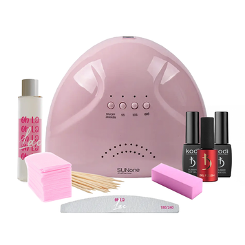 Купити Стартовий набір для гель-лаку Kodi з лампою UV/LED SUNone (48 W, pink) , ціна 429 грн, фото 1