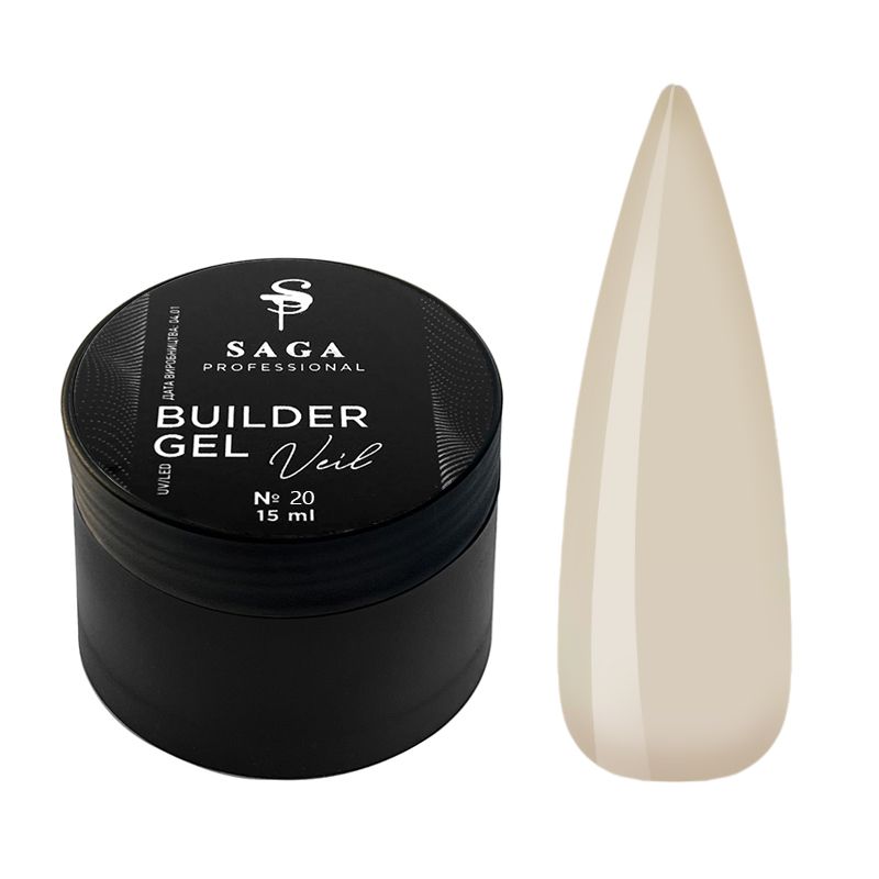 Гель моделирующий Saga Professional Builder Gel Veil №20 (15 мл, бежевый), 15 мл