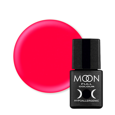 Гель-лак Moon Full Color Classic №126 (яскравий вогненно-рожевий), Сlassic, 8 мл, Емаль