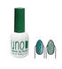 Світловідбивний гель-лак UNO Disco Gel №10 (бірюзово-зелений з блискітками, 12 мл)