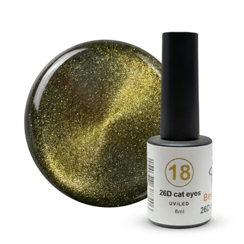 Гель-лак Bee Nails 26D Cat Eyes 18, 8мл, 26D Cat Eye, 8 мл, Котяче око