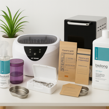 Купити Набір для стерилізації з ультразвуковим очищувачем VGT-6250 та сухожарною шафою C12 (10 предметів) , ціна 5 877 грн, фото 1