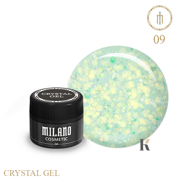Купити Гель з глiттером  Milano Crystal Gel 09 , ціна 135 грн, фото 1