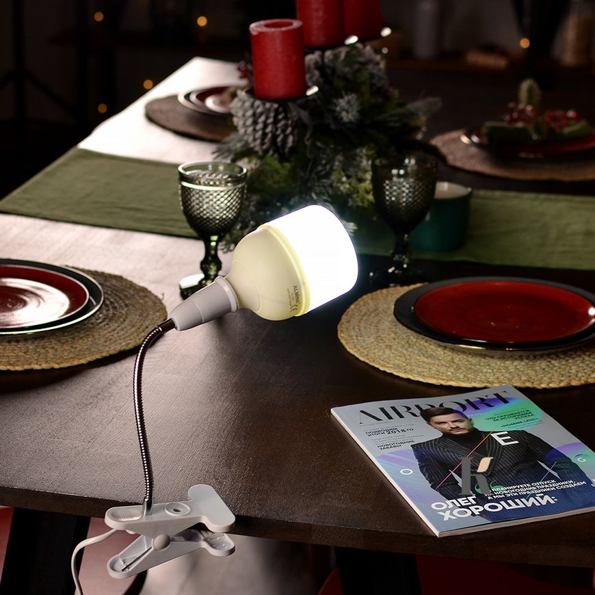 Купить Настольная лампа на аккумуляторе 30Вт, LED лампочка с цоколем E27 , цена 599 грн, фото 2