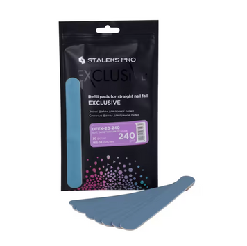 Купить Набор сменных файлов для пилки прямой на мягкой основе 240 грит STALEKS PRO EXCLUSIVE 20 30 шт DFEX-20-240 , цена 180 грн, фото 1