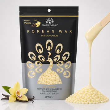 Купити Плівковий віск у гранулах Global Fashion Vanilla, 1000 г , ціна 400 грн, фото 1