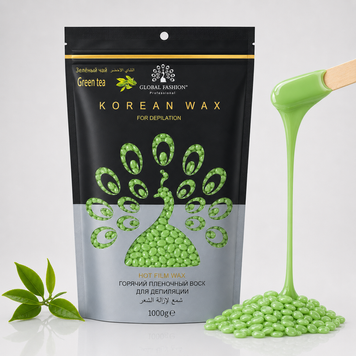 Купити Плівковий віск у гранулах Global Fashion Green Tea, 1000 г , ціна 400 грн, фото 1