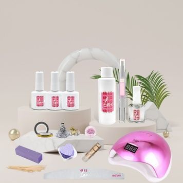 Купить Набор для гель-лака Oh La Lac с UV/LED лампой SUN 5 (цвет розовый, mirror) , цена 920 грн, фото 1