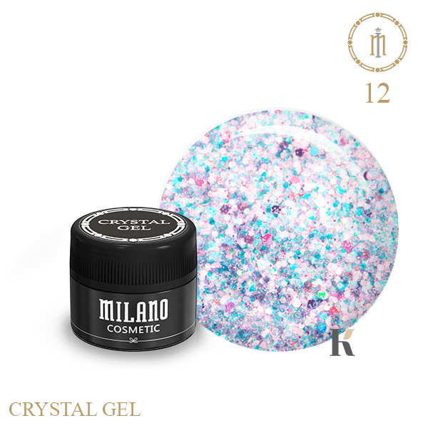 Купити Гель з глiттером  Milano Crystal Gel 12 , ціна 135 грн, фото 1