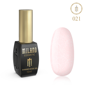 Купити Кольорова база для гель-лаку Milano Shimmer Base Gel 021 (10 мл, з шиммером, бежево-рожева) , ціна 140 грн, фото 1