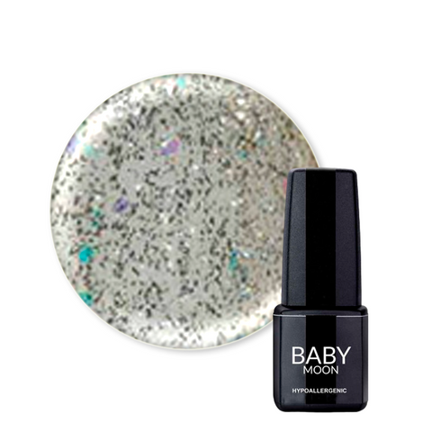 Гель-лак BABY Moon Dance Diamond №018 белое золото шиммерный, Baby Moon, 6 мл, шиммер/микроблеск