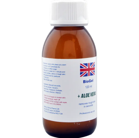 Купити Ремувер кислотний для педикюру BioGel + Aloe Vera (120 мл) , ціна 95 грн в магазині Qrasa.ua