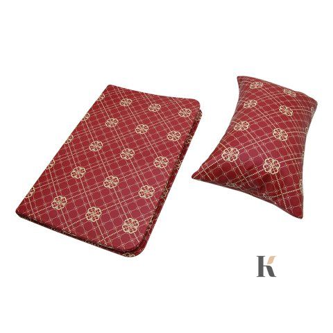 Купити Набір для манікюру: килимок + підлокітник для рук (червоний, з квітковим принтом) , ціна 220 грн, фото 1
