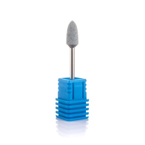 Фреза корундовая "Пуля" - диаметр 6 мм, серая, для кутикулы, Пуля, Корундовая, 6 мм