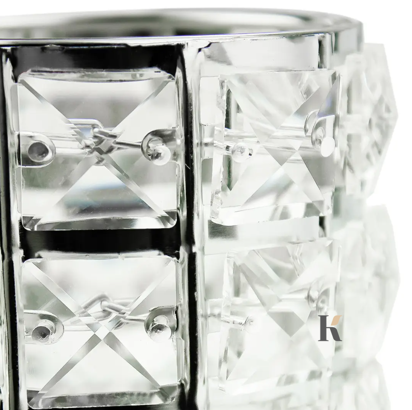 Купити Підставка-склянка для кистей, пилок «Silver» (металева, з камінням) , ціна 225 грн, фото 2