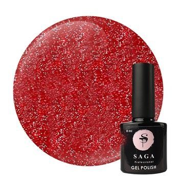 Купити Гель-лак SAGA Professional Fiery gel №03 (9 мл, червоний з мікроблиском, світловідбивний) , ціна 210 грн, фото 1