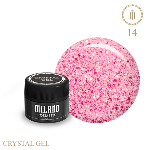 Купить Гель з глиттером  Milano Crystal Gel 14 , цена 135 грн, фото 1