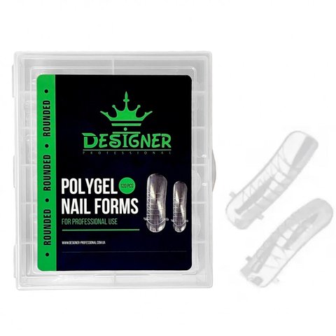 Купити Верхні форми для нарощення нігтів Designer Polygel Nail Forms (Rounded) , ціна 94 грн, фото 1