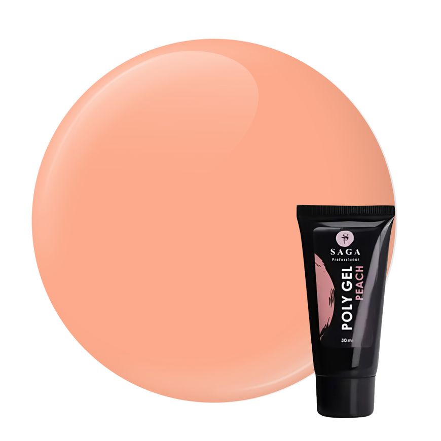 Полигель для наращивания Saga Professional Poly Gel Peach (30 мл, персиковый), 30 мл