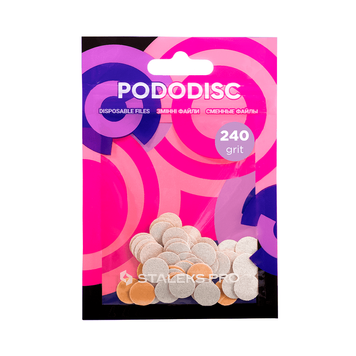 Купити Змінні файли білі для педикюрного диска 240 грит STALEKS PRO PODODISC XS 50 шт PDF-10-240w , ціна 55 грн, фото 1
