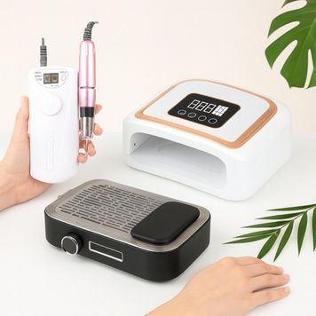 Набор техники для маникюра аккумуляторный: лампа BQ V10, фрезер Mobile Drill BQ-101, вытяжка BQ 858-B