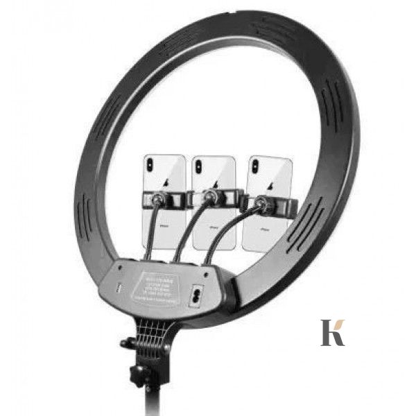 Купить Кольцевая LED лампа K18-450CW, 3 крепления для телефонов (45 см, 48 Вт) , цена 1 799 грн, фото 1