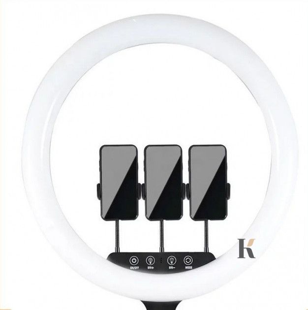 Купить Кольцевая LED лампа K18-450CW, 3 крепления для телефонов (45 см, 48 Вт) , цена 1 799 грн, фото 4