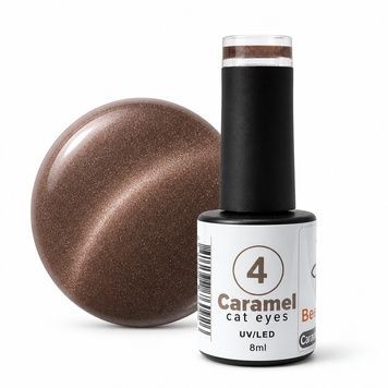 Гель-лак Bee Nails Caramel Cat Eyes 4, 8мл, Caramel Cat Eyes, 8 мл, Котяче око