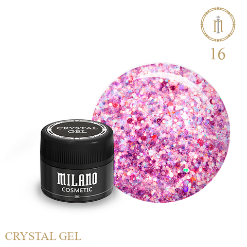 Купити Гель з глиттером  Milano Crystal Gel 16 , ціна 135 грн, фото 1