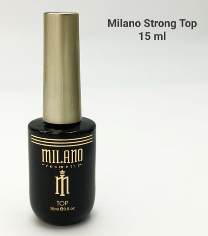 Купити Топ для гель-лаку Milano Top Strong – для «мокрого» блиску (15 мл, що не дряпається, без липкого шару) , ціна 195 грн в магазині Qrasa.ua
