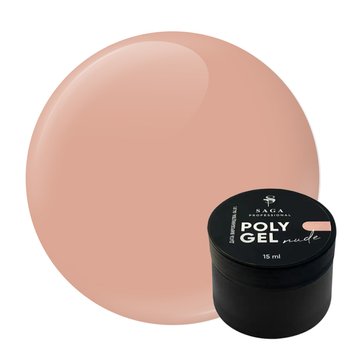 Полігель для нарощування Saga Professional Poly Gel Nude (15 мл, бежевий), 15 мл