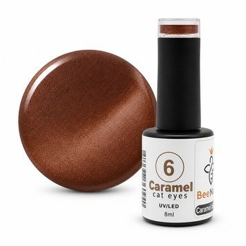 Гель-лак Bee Nails Caramel Cat Eyes 6, 8мл, Caramel Cat Eyes, 8 мл, Котяче око