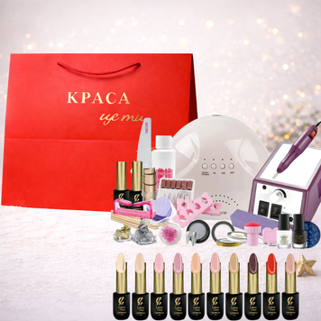 Купить Стартовый набор для маникюра с 10 гель-лаками с лампой UV/LED SUN One и фрезером LINA 2000 , цена 1 090 грн, фото 1