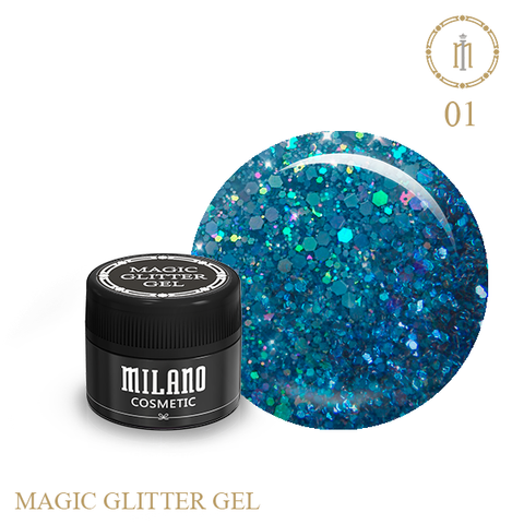 Купити Гель з гліттером  Milano   Magic 01 , ціна 110 грн, фото 1