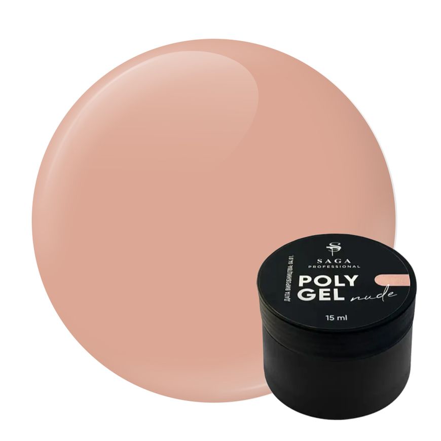 Полигель для наращивания Saga Professional Poly Gel Nude (15 мл, бежевый), 15 мл