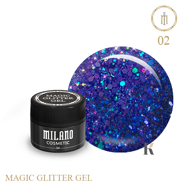 Купити Гель з гліттером  Milano   Magic 02 , ціна 110 грн, фото 1