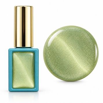 Купить Гель-лак кошачий глаз Global Fashion Magic Glaze Cat Eyes №16, салатовый с золотисто-жемчужным переливом, 8 мл , цена 185 грн, фото 1