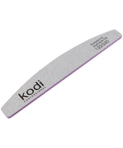 Купити №98 Пилка для нігтів Kodi "Півмісяць 120/240 (колір: сірий, розмір:178/28/4) , ціна 37 грн, фото 1