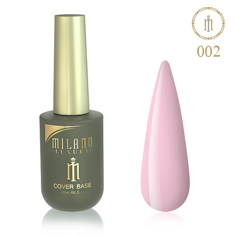 Купити Кольорова база для нігтів Milano Luxury Color Cover Base 02 (15 мл, каучукова, бузково-рожева) , ціна 235 грн, фото 1
