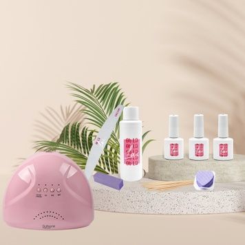 Купити Стартовий набір для гель лаку Oh La Lac з лампою SUN ONE Рожева 48 Вт , ціна 410 грн, фото 1