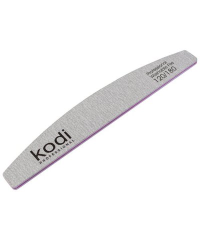 Купити №97 Пилка для нігтів Kodi "Півмісяць 120/180 (колір: сірий, розмір:178/28/4) , ціна 37 грн, фото 1