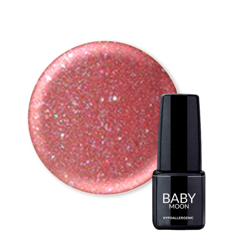 Гель лак BABY Moon Dance Diamond №003 приглушений рожевий із шиммером, Baby Moon, 6 мл, Шимер/мікроблиск