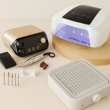 Набор техники для маникюра 3в1: лампа S90 72W + фрезер SML M1 Gold 35W + вытяжка DC-66 120W