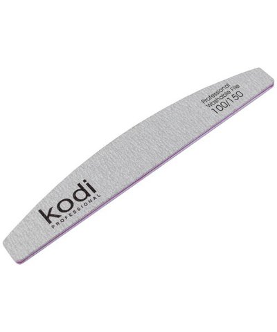 Купити №96 Пилка для нігтів Kodi "Півмісяць 100/150 (колір: сірий, розмір:178/28/4) , ціна 37 грн, фото 1